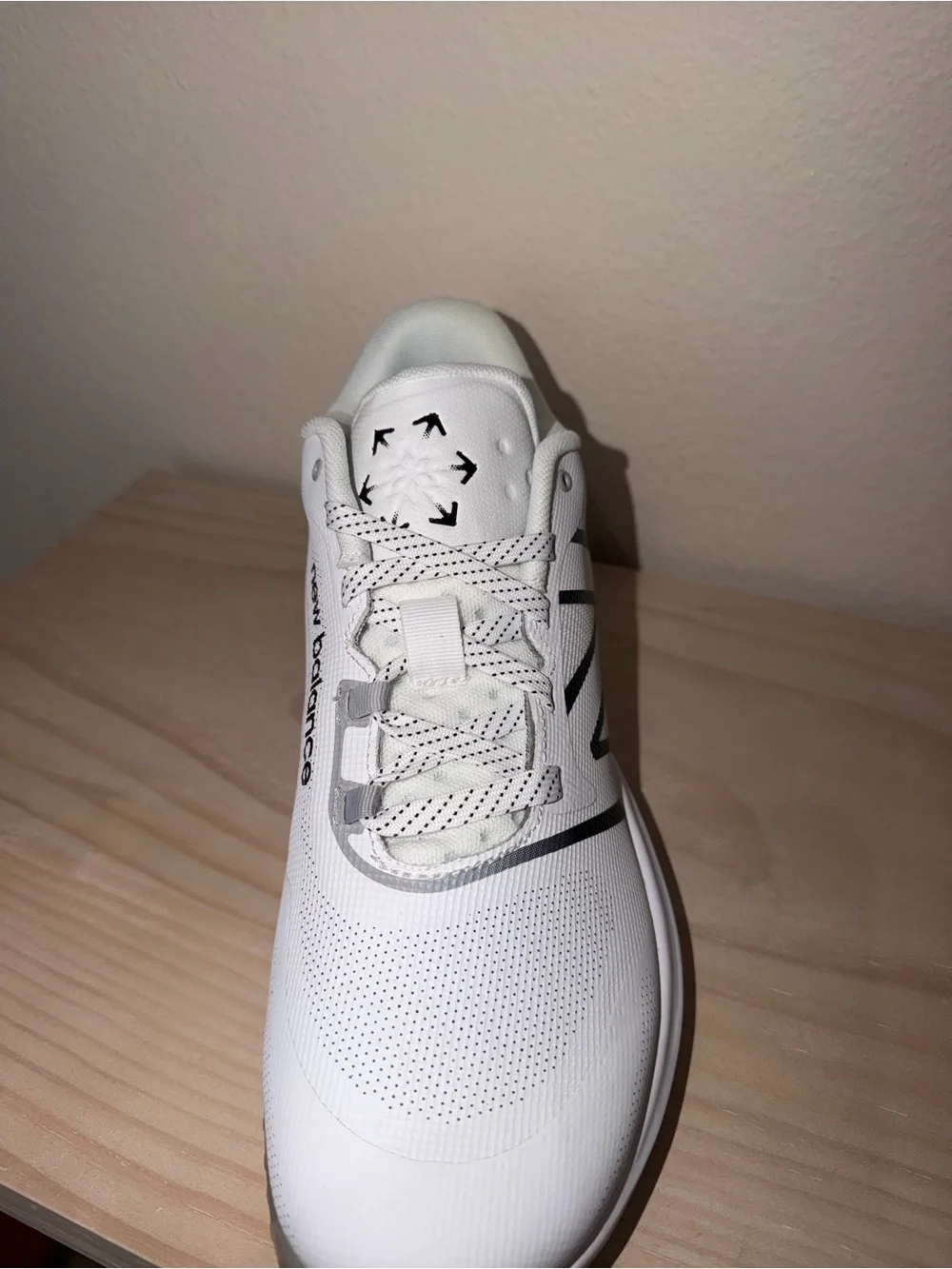 New Balance Men’s White Athletic Shoes with Black Accents